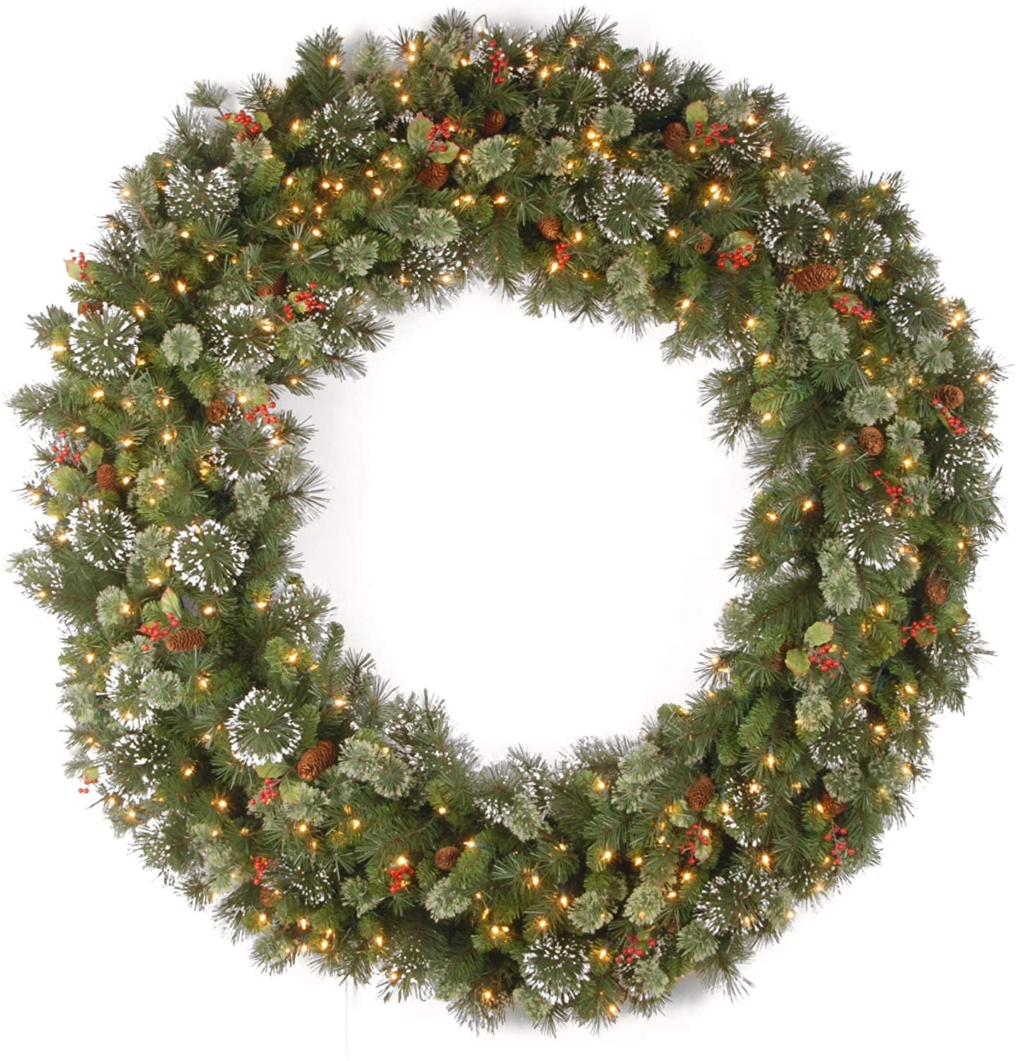 National tree company prelit artificial christmas wreath flocked with National tree company prelit artificial christmas wreath flocked with