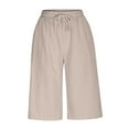 thumbnail image 3 of Women's Casual Pants Elastic Waist Cropped Drawstring Trousers - Comfortable Everyday Wear for Spring Summer Fall, 3 of 5