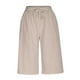 thumbnail image 4 of Pantalones informales para mujer Pantalones cortos con cintura elástica y cordón - Cómodos para el día a día en primavera, verano y otoño, 4 of 6