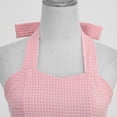 thumbnail image 6 of Zpanxa 1950's Dresses for Women Vintage, Sleeveless Halterneck Lace-up Dress, Formal Stretch Slim High Waist Swing Dress, Audrey Hepburn Style Party Dresses Light Pink S, 6 of 8