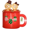 thumbnail image 2 of Outsunny 6FT Christmas Inflatable Couple Gingerbread Man in Hot Cocoa Mug, Blow Up Christmas Decoration with LED Lights for Indoor, Outdoor, Yard, 2 of 9