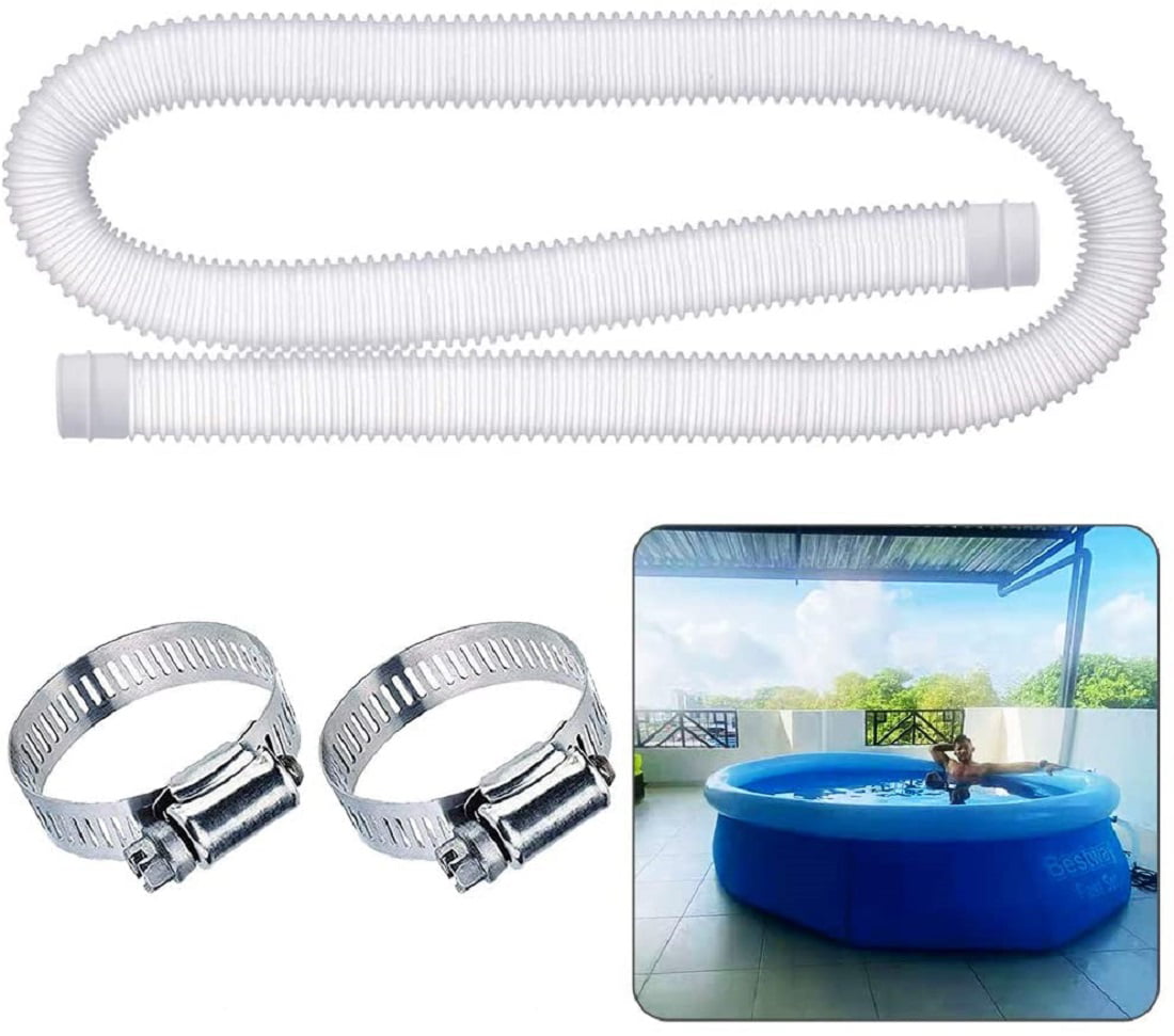 1PC-59in Swimming Pool Pump Hose 1.25,32mm Diameter Lenght 59in Pool Hose with Material Belt Replacement Hose Compatible with Filter Pump 300/ 330 /530 /1000 GPH