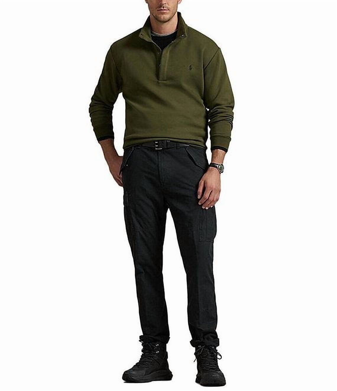 Polo Ralph Lauren COMPANY OLIVE Men's Double-Knit Quarter-Snap L/S