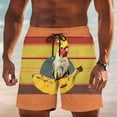 thumbnail image 2 of oelaio Funny Swim Trunks Men's Rooster Print Board Shorts Elastic Waist Drawstring Quick Dry Beach Shorts Multicolor XXL, 2 of 8