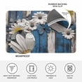 thumbnail image 4 of Blue White Daisy Doormat Outdoor Entrance 20"x31.5", Vintage Farmhouse Butterfly Floral Wood Absorb Moisture Dirt Door Mats, Non-Slip Rubber Backing Floor Mats Indoor, Low-Profile Front Door Rugs, 4 of 9