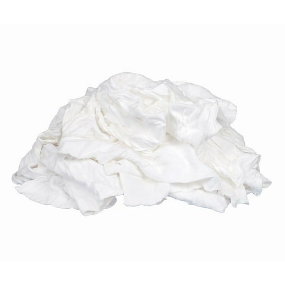 Buffalo Industries 10524 25 lbs. Recycled White Cloth Rags - Box