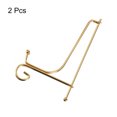 thumbnail image 3 of Uxcell 2Pack 7 Inch Plate Stands for Display Iron Folding Easel Plate Holders, Gold, 3 of 5