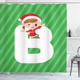 thumbnail image 1 of Ambesonne Christmas Alphabet Shower Curtain, Girl on Letter B, 69"Wx84"L, Green Dark Coral White, 1 of 3