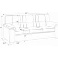 thumbnail image 7 of JERFIT 84" Vintage Tufted Sofa Couch, 3-Seater Leather Loveseat with Rolled Arms and Wooden Legs for Living Room, Dark Brown, 7 of 7