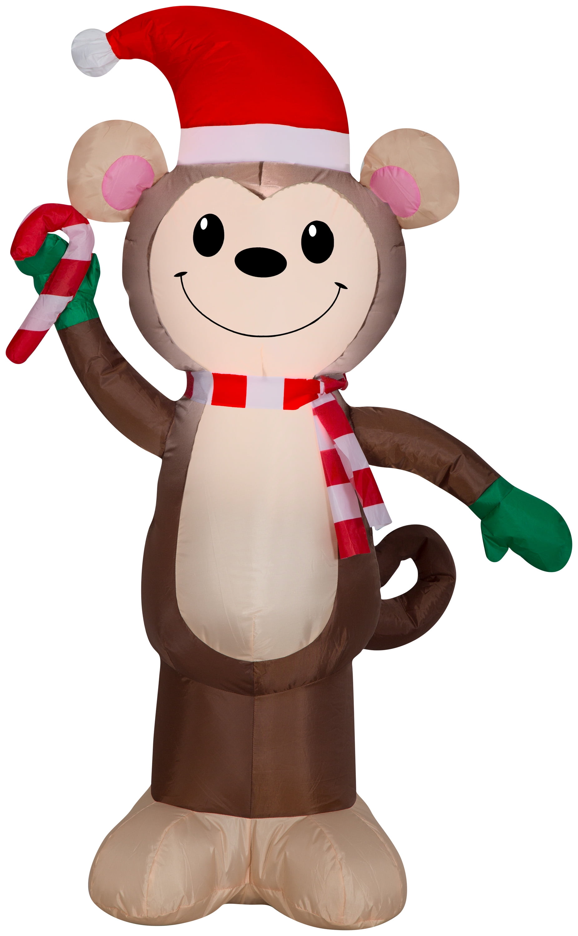 4' Tall Holiday Time Airblown Inflatable Christmas Santa Monkey 