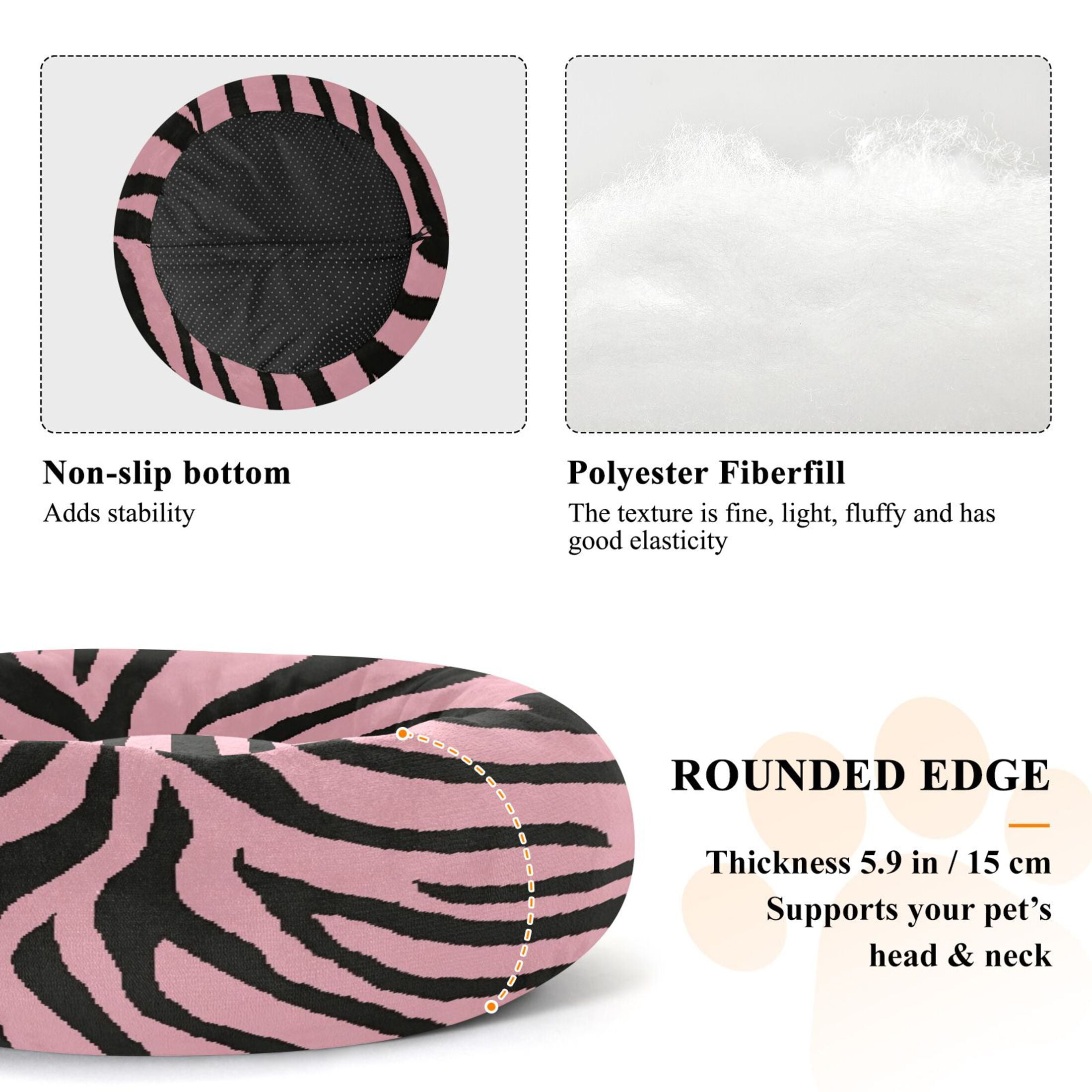 Iauyy Pet Couch Donut Cat Bed for Indoor Cats/Small Dogs Washable & Machine with Non-slip Bottom Calming Cat Furniture, The Perfect Zebra (M)