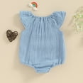 thumbnail image 7 of BemeyourBBs Baby Girl Bubble Romper Newborn Flying Sleeveless Bodysuit Solid Cotton Linen Jumpsuit 3 6 12 18 24 Month Clothes, 7 of 7