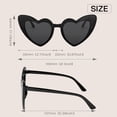 thumbnail image 5 of Fansbe Love Heart Shaped Sunglasses for Women,Fashion Cat Eye Mod Style Retro Glasses（Black*2）, 5 of 8