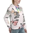 thumbnail image 6 of Lsque Beautiful Butterfly Pattern Casual Women's Hoodie,Hooded Sweatshirt with Kangaroo Pocket,Pullover Hoodie with Eye-catching Drawstrings-X-Large, 6 of 7
