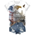 thumbnail image 4 of felwors Women's Patriotic Graphic T-Shirt – USA Flag & Bald Eagle Print, Short Sleeve Crew Neck Tee for Patriotic Events and Celebrations (White, M), 4 of 8