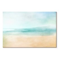 Elephant Stock Beach Water Wall Art - Horizontal Canvas Wall Art - Living Room Wall Decor - Abstract Canvas - Beige And Blue Decor - 36" x 24"