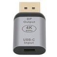 thumbnail image 1 of Female To Male Video Converter, Aluminium Alloy Wear Resistant 4K 60Hz Type C To DP Adapter Anti Fingerprint Portable  For Travel For Home, 1 of 8