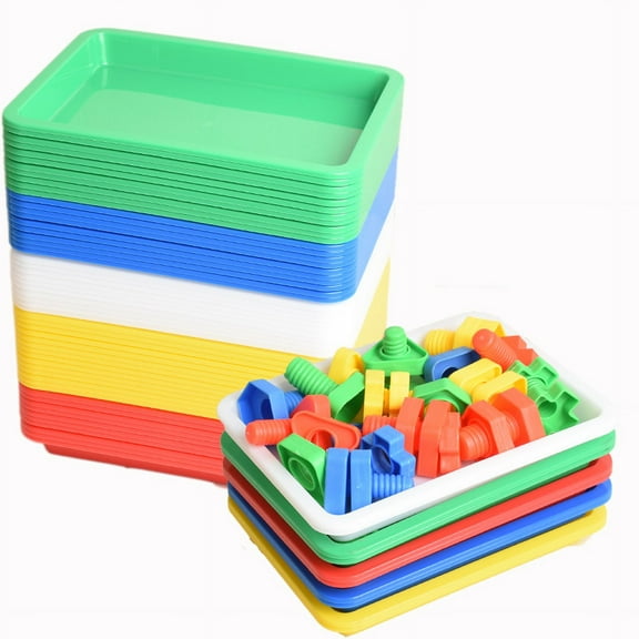 10 Pcs Plastic Art Trays,Multicolor Activity Tray Organizer Serving Tray for Crafts,DIY Projects,Painting,Beads,Organizing Supply