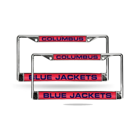 Columbus Hockey Blue Jackets Chrome Metal (Set of 2) Laser Cut License Plate Frames