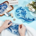 thumbnail image 4 of 2 Pairs Sequin Embroidery Lace Fabric Applique Blue Embroidery Sequin Lace Patches Sew On Appliques DIY for Wedding Dress Clothes Dress Hat Jeans Sewing Applique 5.4x9.92 Inch, 4 of 9