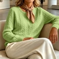 thumbnail image 6 of Brnmyaeo Women's 2026 Fall Cable Knit Cardigans Crew Neck Button Down Front Sweaters Casual Long Sleeve Soft Stretchy Open Front Outerwear, 6 of 6