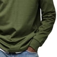 thumbnail image 4 of Oalirro Long Sleeve Tee Shirts for Men Deals Clearance Men's Printing Turn-Down Collar Pullover Tops Casual Slim Fit Basic Long Sleeve T-Shirt, 4 of 5