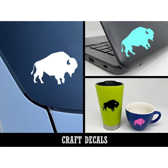 Buffalo Silhouette Vinyl Decal Sticker - Black Gloss, 5.5x3.7 Inches, Removable