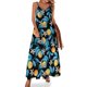 thumbnail image 1 of Vestido con estampado de frutas, hojas verdes, sexy, maxivestido con escote en V, informal, largo, con tirantes, moda coreana, vestido oversize, 1 of 7