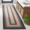 thumbnail image 2 of SAFAVIEH Braided Neville Bordered Machine Washable Reversible Runner Rug, Black/Grey, 2'3" x 16', 2 of 7