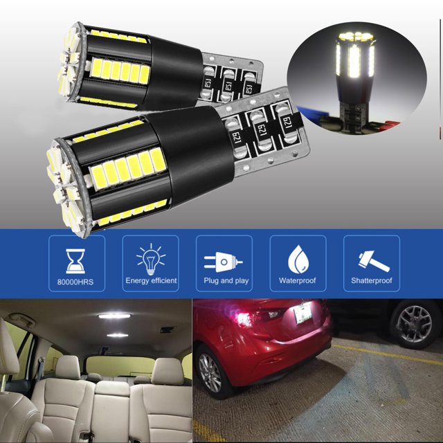 Gwong Autos 2pcs T10 3014 6000K Súper brillante LED de la señal de giro LED de la lámpara de inversión automática Gwong 24008379