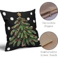 thumbnail image 3 of Christmas Pillow Covers 18X18 Inch Xmas Tree Polka Dot Snowflake Decorative Pillow Cases Black Winter Holiday Cotton Linen Throw Pillows Set of 2 Farmhouse Home Decor For Sofa Couch Bedroom Outdoor, 3 of 7