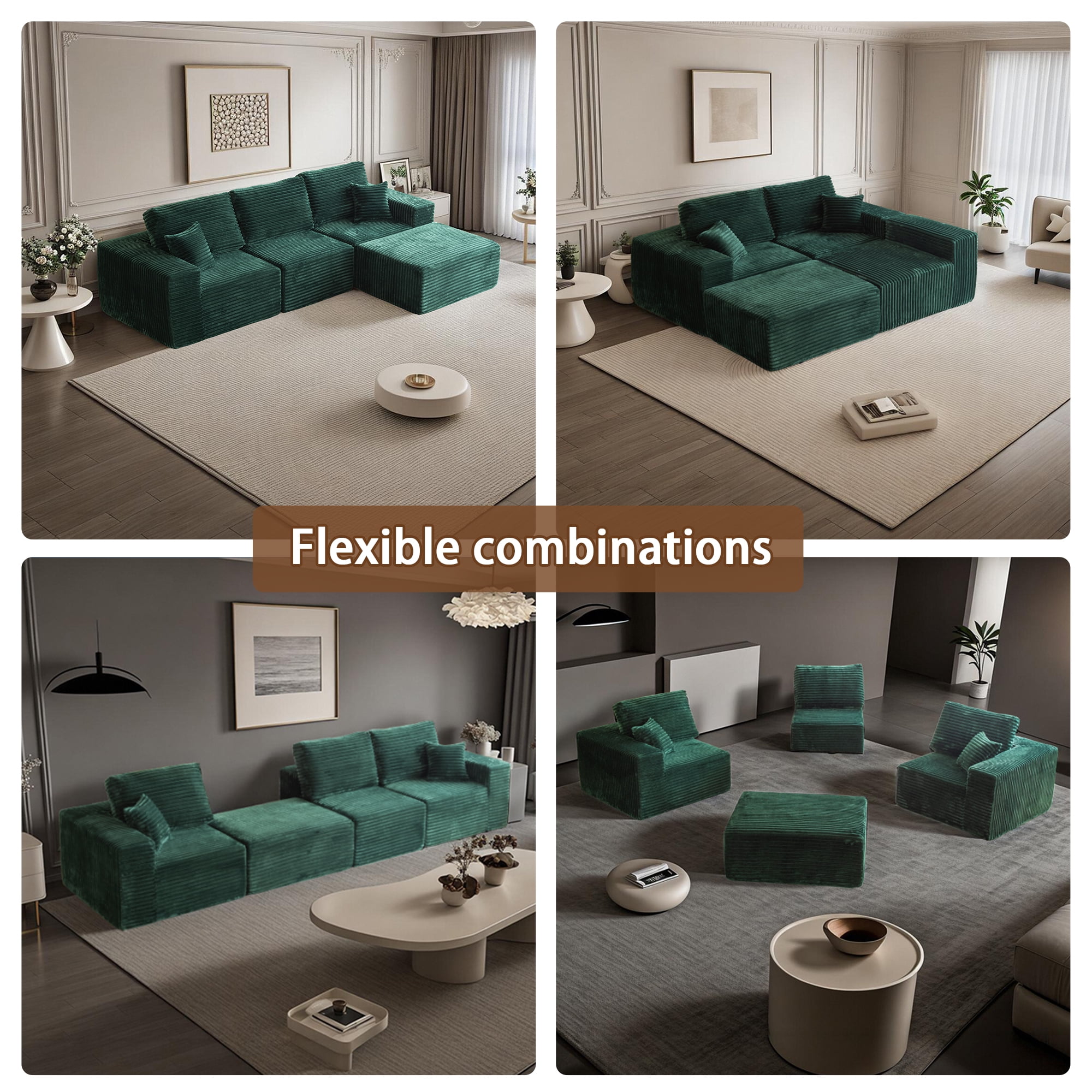 Boneless Cloud sofa, Small Sectional Loveseat Sofa with Memory Foam,No Assembly Required,Soft Corduroy Fabric,Compact Box Delivery for Apartments & Living Rooms