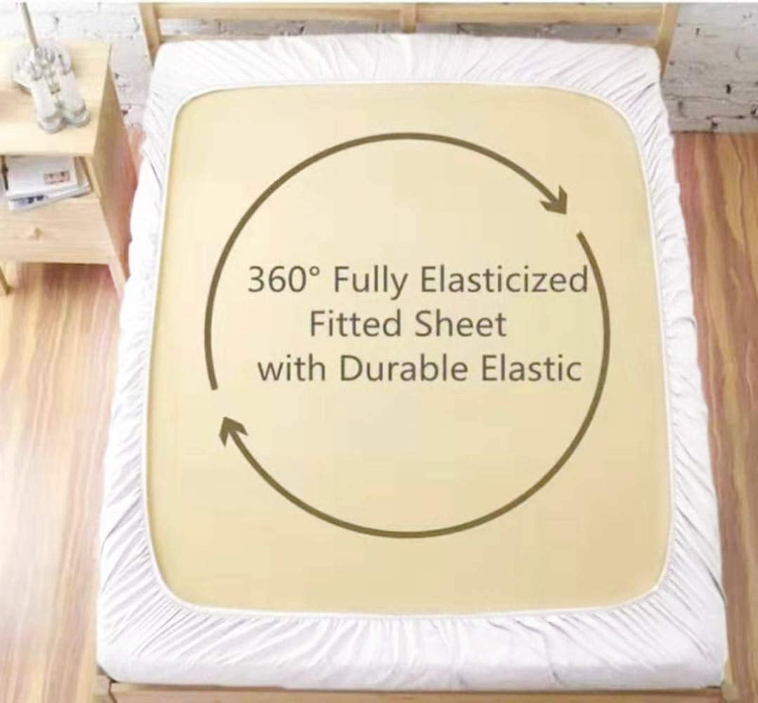 4 Piece Bed Sheet Set – 1 Flat Sheet, 1 Fitted Sheet 12" Deep Pocket and 2 Pillowcases – 100% Organic Bamboo , Bed Sheet Set For Bedroom – Extra Soft - Royal Blue Solid,Queen Size.