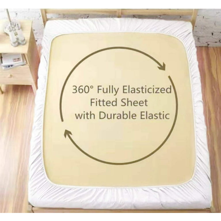 400 Thread Count - Queen Size 10 Inch Deep Pocket 3 Piece Fitted Sheets  Set, Extra Deep & 100% Egyptian Cotton Bottom Sheets, Ultra-Soft Mattresses  