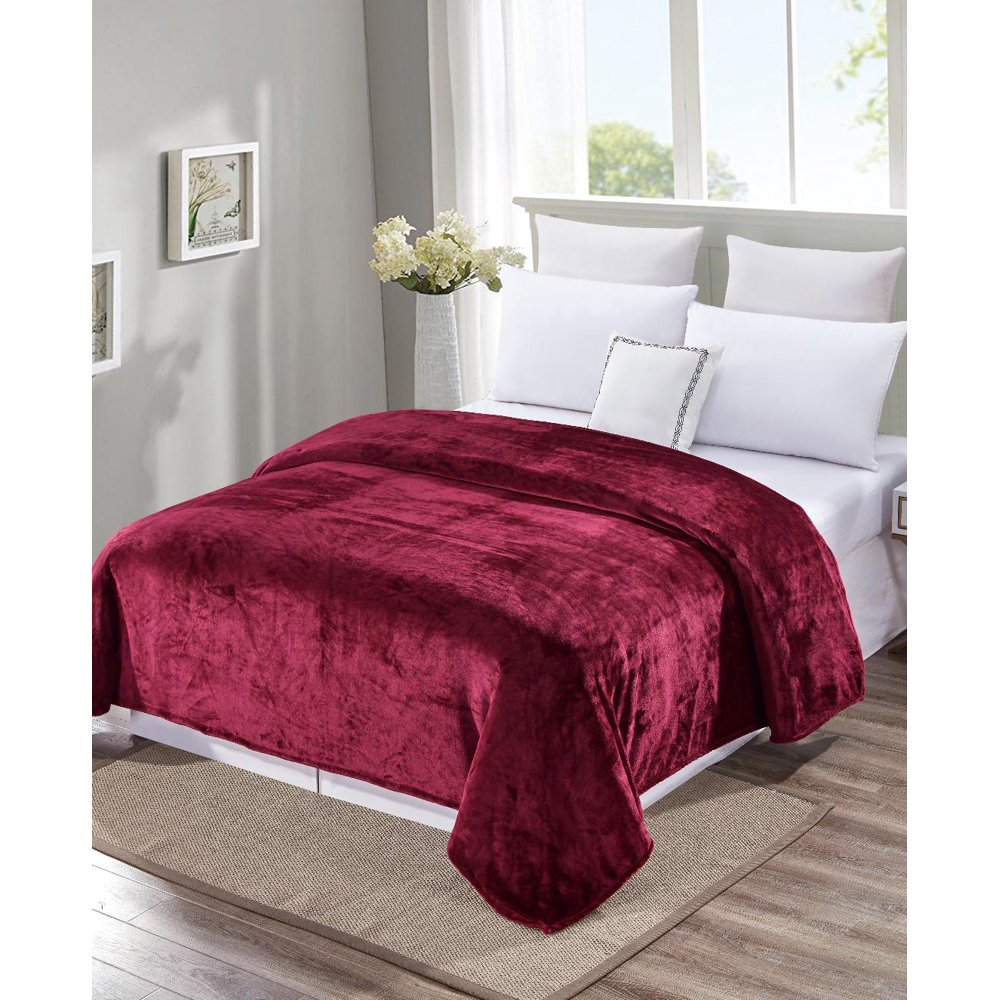 LushElegance Ultra Plush Queen Size Solid Microplush Blanket (90" x 90