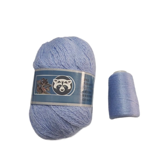 serony 2pcs Long Plush Knitting Yarn Hat Cardigan Scarf Anti-pilling Hand-Knitting Thread Cord