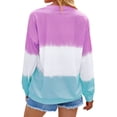 thumbnail image 4 of Xuanfei Women Casual Long Sleeve Round Neck Colorblock Sweatshirts, 4 of 7