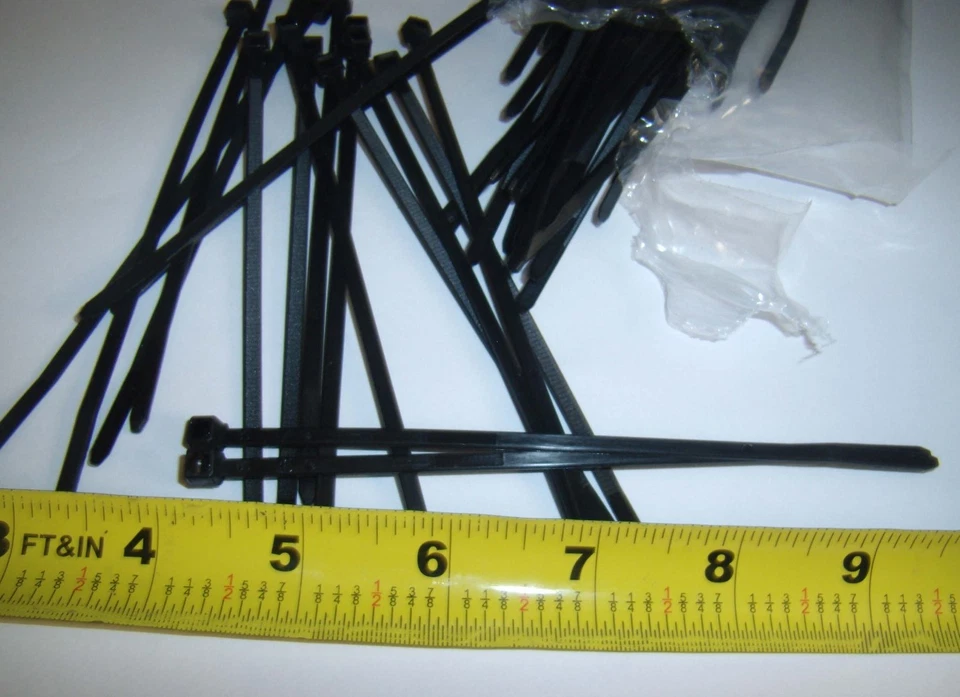 (300) 6" 40Lb Cable Wire Zip Tie Pull Strap Ties Cord Car Audio Installation New