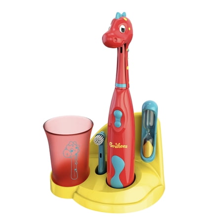 Brusheez Toddler Dino Electric Toothbrush Set with Sand Timer
