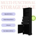 thumbnail image 4 of 68.3" Tall Bathroom Storage Cabinet, Freestanding Storage Cabinet with 3 Drawers and Adjustable Shelves, Kitchen Pantry Linen Cabinet for Bathroom, Living Room, Dining Room, Office, Black, 4 of 7