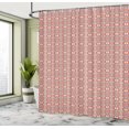 thumbnail image 4 of Ambesonne Art Nouveau Shower Curtain, Geometric Ethnic Forms, 69"Wx84"L, Salmon Pale Brown White, 4 of 4