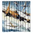 thumbnail image 1 of ABPHQTO Flying Fire Plane Cortina de ducha Cortina de ducha impermeable 160x180 cm, 1 of 2