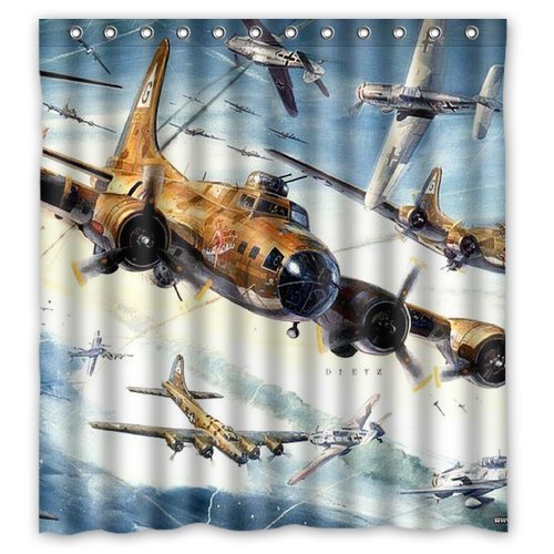 ABPHQTO Flying Fire Plane Cortina de ducha Cortina de ducha impermeable 160x180 cm