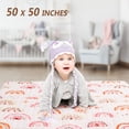 thumbnail image 4 of KABOER 50x50 Baby Play Mat for Floor – Thick Padded Crawling Mat for Babies & Toddlers, Non-Slip Machine Washable Rug, Soft Nursery Playmat for Playpen, Tummy Time & Living Room, 4 of 9