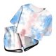 thumbnail image 3 of Conjunto de verano para niña REDARER con efecto tie-dye: top de manga corta con bolsillo y pantalones cortos transpirables, ropa informal ligera, talla 9-10 años, 3 of 4