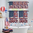 thumbnail image 4 of Independence Day Kitchen Curtains Valances 3 Piece Set, Country U.S. Flag Theme Red Poppy Blue Flower Rod Pocket Tier Curtain and Valance Drapes for Small Window 36 Inch Length for Bedroom Cafe, 4 of 9