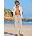 thumbnail image 2 of COOFANDY Men's Casual Linen Summer Beach Pants Lightweight Drawstring Elastic Waist Yoga Trousers, 2 of 9