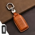 thumbnail image 2 of Key Fob Cover Compatible with Mitsubishi Outlander Eclipse Cross ASX RVR Mirage Keychain Case Holder Protector,2-Button-Light Brown, 2 of 7