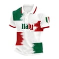 thumbnail image 4 of Polo T Shirts for Men Men's Short Sleeve Button Front Polo Shirt Italian Flag Print Casual Sportswear Top Lightweight Breathable Performance White S, 4 of 4