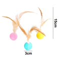 thumbnail image 2 of Cat toy indoor cat toy feather cat ball pet toy cat silicone ball, 2 of 5